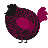 A sable and maroon chicken with a lace pattern