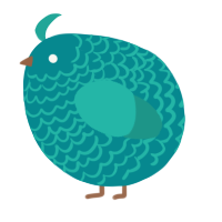 A teal and turquoise chicken with a lace pattern