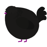 A sable and black chicken with a neck-speckle pattern