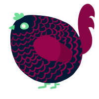 A tumblr and maroon chicken with a lace pattern