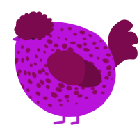 A amethyst and wine chicken with a speckle pattern