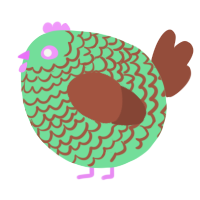 A spring and russet chicken with a lace pattern