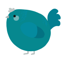 A teal and sea chicken with a neck-band pattern