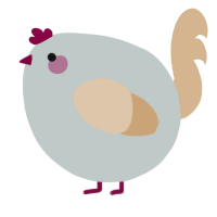 A silver and beige chicken