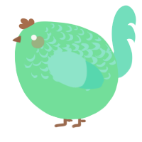 A spring and mint chicken with a half-lace pattern