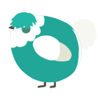 A turquoise and white chicken with a head pattern