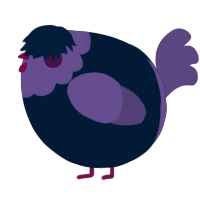 A tumblr and overcast chicken with a head pattern