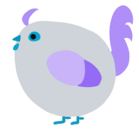A mist and lilac chicken