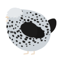 A mist and sable chicken with a speckle pattern