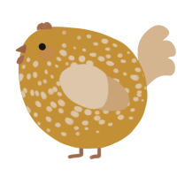 A gold and beige chicken with a speckle pattern