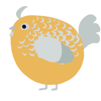A honey and silver chicken with a half-lace pattern