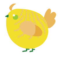 A yellow and honey chicken with a half-bar pattern