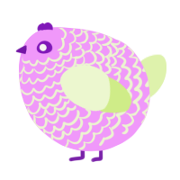 A lavender and apple chicken with a lace pattern