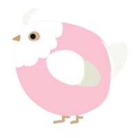 A rose and white chicken with a head pattern