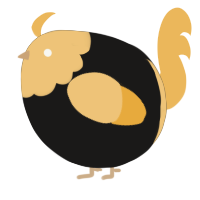 A sable and honey chicken with a head pattern