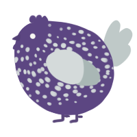A overcast and silver chicken with a speckle pattern