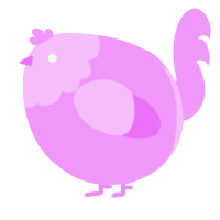 A lavender chicken with a head pattern