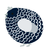 A tumblr and mist chicken with a lace pattern