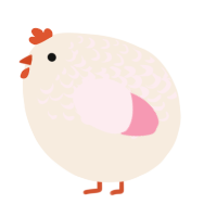 A cream and rose chicken with a half-lace pattern