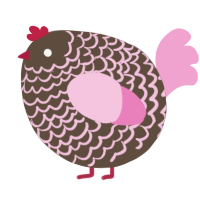 A bark and pink chicken with a lace pattern