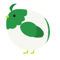 A white and viridian chicken with a head pattern
