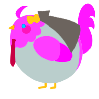 A silver and orchid chicken with a head pattern
