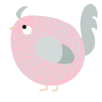A rose and silver chicken with a lace pattern