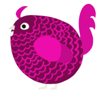 A wine and fuchsia chicken with a lace pattern