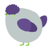 A silver and overcast chicken