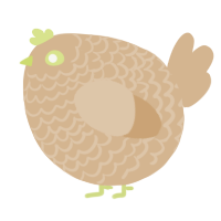 A beige chicken with a lace pattern
