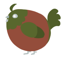 A russet and olive chicken with a head pattern