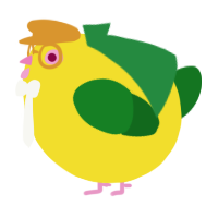A yellow and leaf chicken