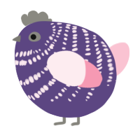 A overcast and rose chicken with a bar pattern