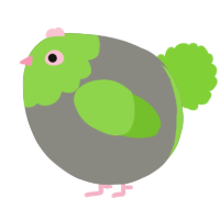 A ash and grass chicken with a head pattern