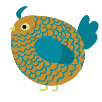 A gold and sea chicken with a lace pattern