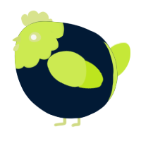 A tumblr and lime chicken with a head pattern