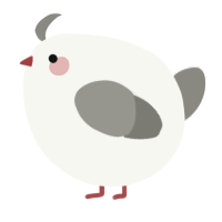A white and ash chicken