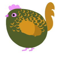 A olive and ochre chicken with a half-lace pattern