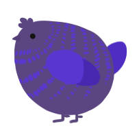 A overcast and indigo chicken with a bar pattern