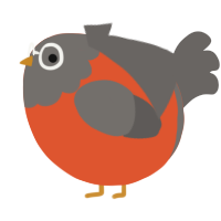 A vermilion and grey chicken with a head pattern