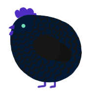 A tumblr and black chicken with a lace pattern