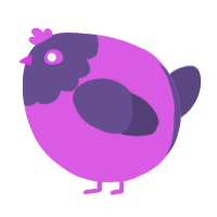 A orchid and overcast chicken with a head pattern
