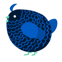 A tumblr and ultramarine chicken with a lace pattern