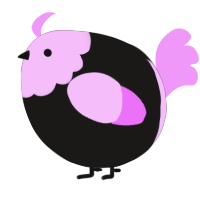 A sable and lavender chicken with a head pattern