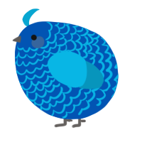 A ultramarine and cerulean chicken with a lace pattern