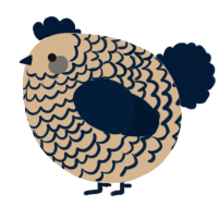 A beige and tumblr chicken with a lace pattern