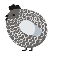 A grey and mist chicken with a lace pattern