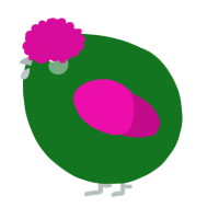 A leaf and fuchsia chicken