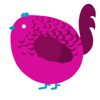 A fuchsia and wine chicken with a half-lace pattern