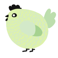 A apple and gluppy chicken with a lace pattern